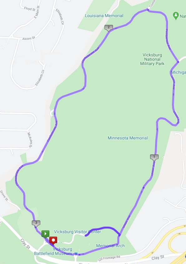 Vicksburg Run Thru History Course Map